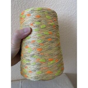Fancy Spool Cone Yarn Light Yellow Slub Thread Needlework 490g  #487